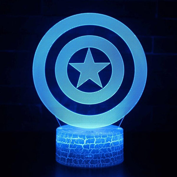 Marvel Avengers Endgame 3D Illusion LED NightLight Figure Captain America Shield  7 Colourful Model Toys