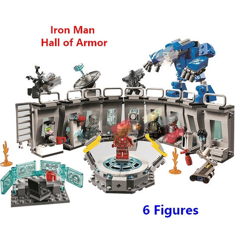 Compatible With Lego 76125 Marvels Avengers Armor Modular Lab with 6 Marvel Universe Superhero Figures Toy Gift